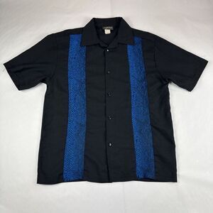 Pop Icon Shirt Mens L Short Sleeve Button Up Rockabilly Bowling USA Made Y2K 90s